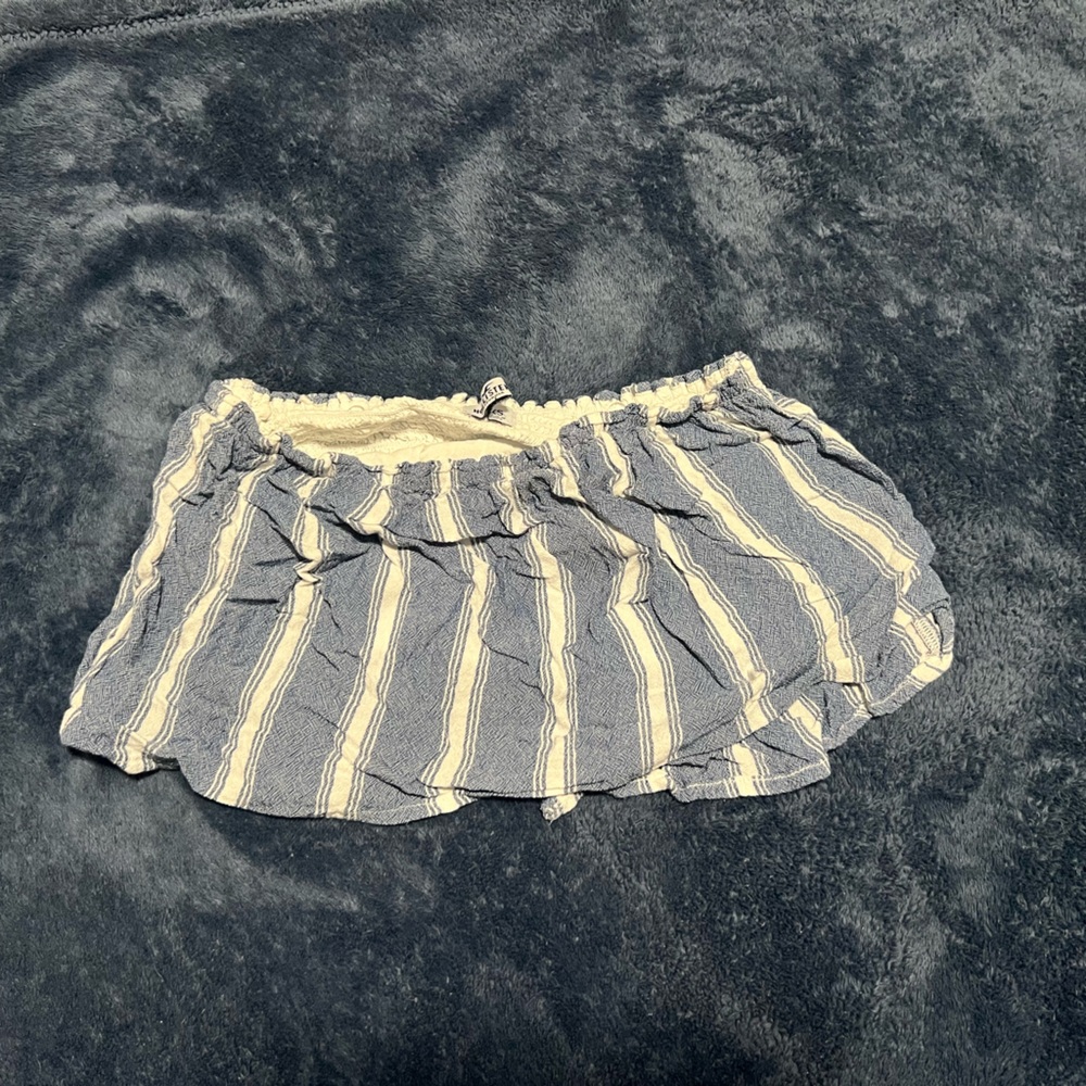 Hollister blue and white striped tube top (XS)